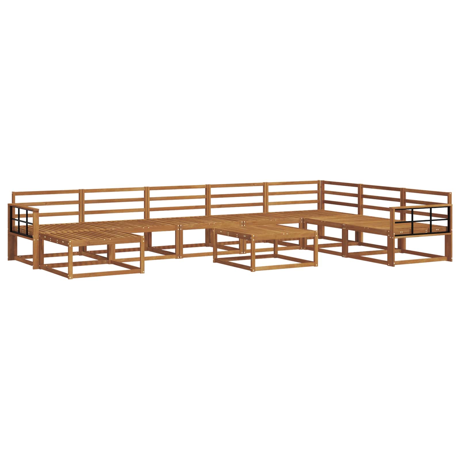 vidaXL Zestaw sof na zewnątrz 9 pcs Naturalny Lite Drewno Akacji