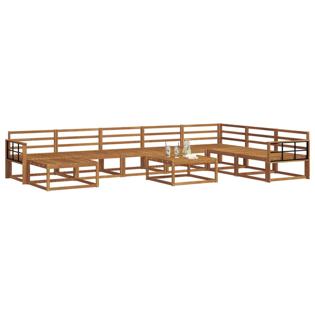 vidaXL Zestaw sof na zewnątrz 9 pcs Naturalny Lite Drewno Akacji