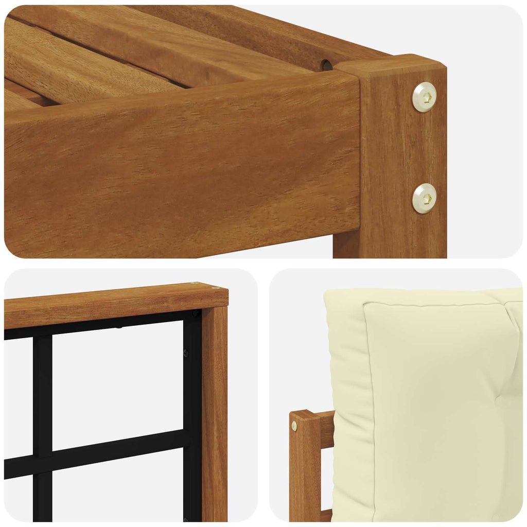 vidaXL Zestaw sof na zewnątrz z poduszką 9 pcs Naturalny i Kremowy