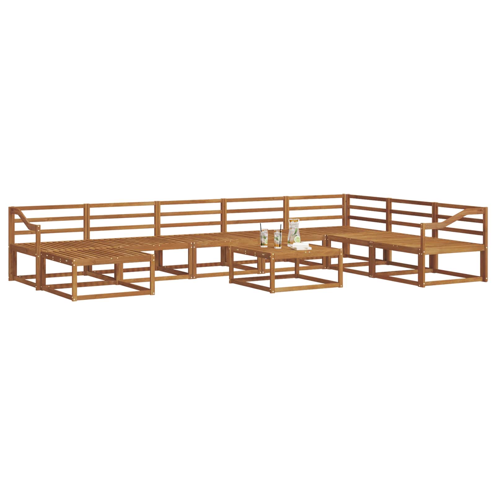vidaXL Zestaw sof na zewnątrz 9 pcs Naturalny Lite Drewno Akacji