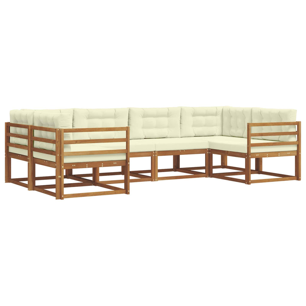 vidaXL Zestaw sof na zewnątrz z poduszką 6 pcs Naturalny i Kremowy