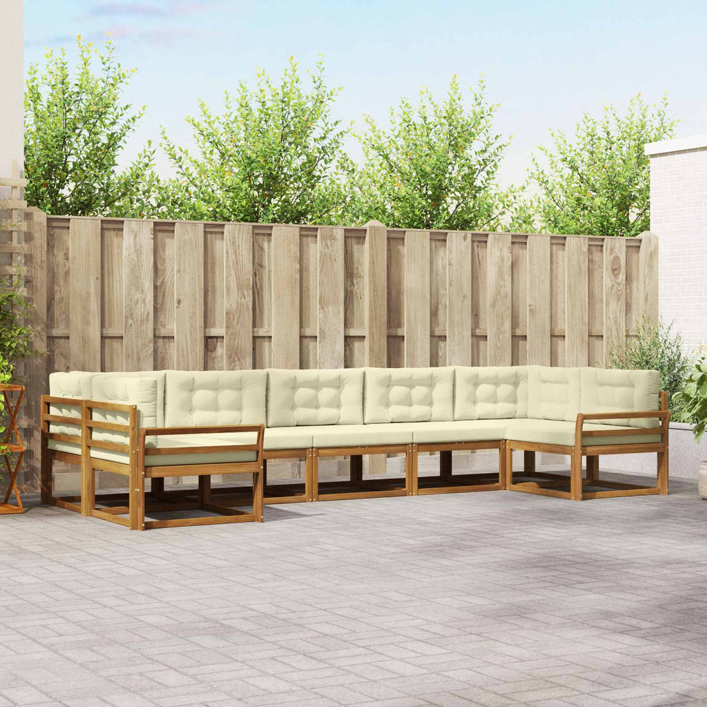 vidaXL Zestaw sof na zewnątrz z poduszką 7 pcs Naturalny i Kremowy