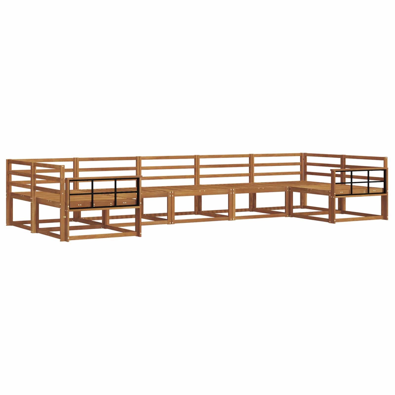 vidaXL Zestaw sof na zewnątrz 7 pcs Naturalny Lite Drewno Akacji