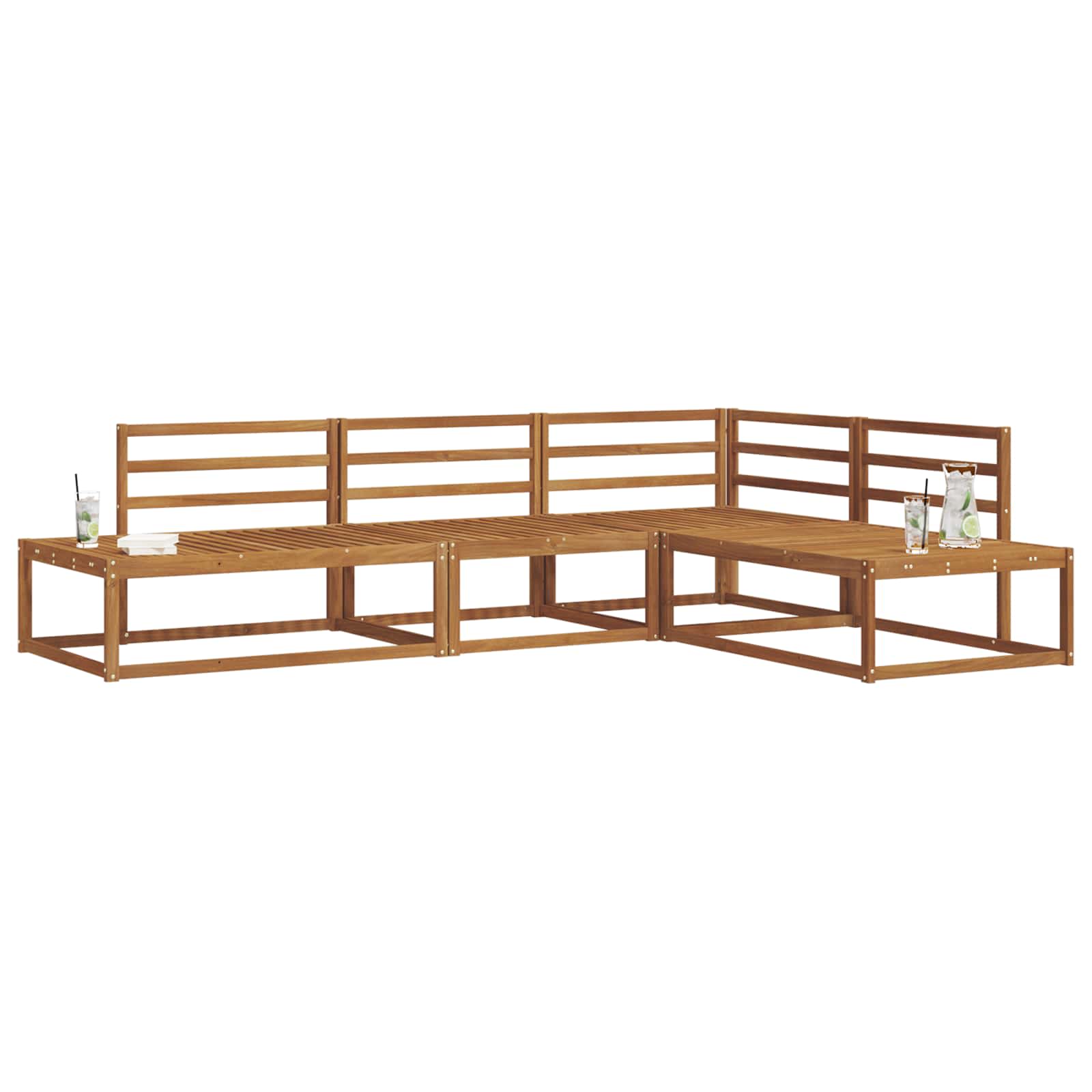 vidaXL Zestaw sof na zewnątrz Naturalny Lite Drewno Akacji
