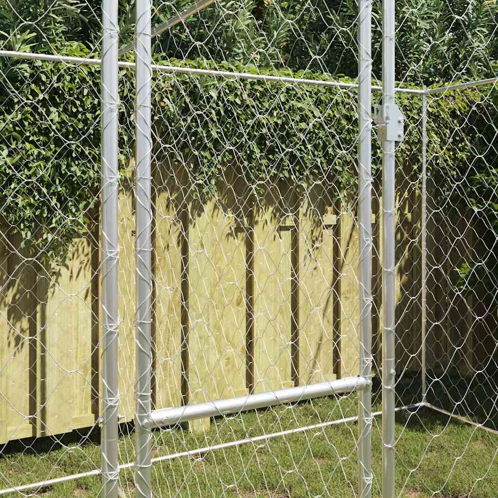 vidaXL Klatka dla psa Srebrny 400 x 200 x 200 cm Stal Galwanizowana