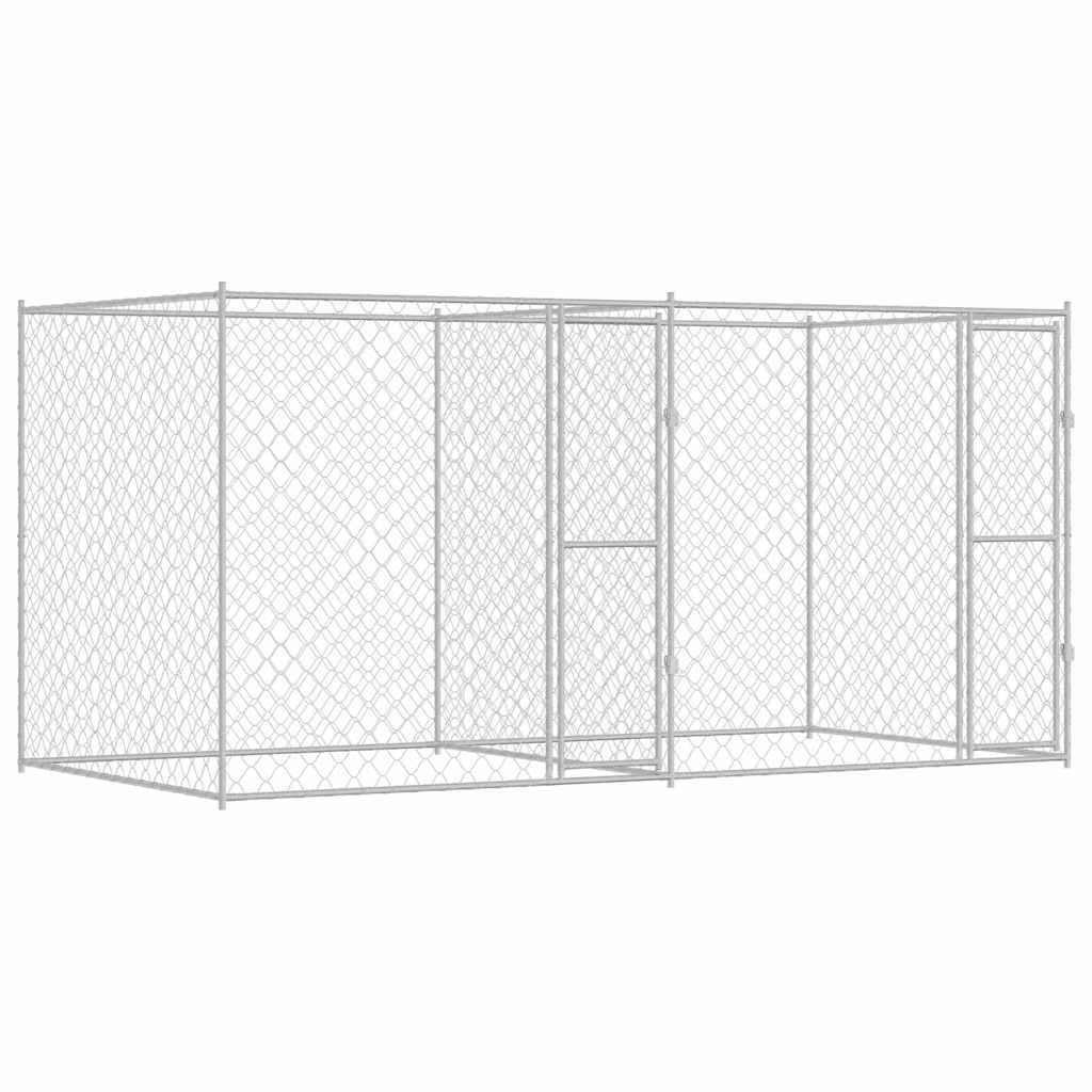 vidaXL Klatka dla psa Srebrny 400 x 200 x 200 cm Stal Galwanizowana