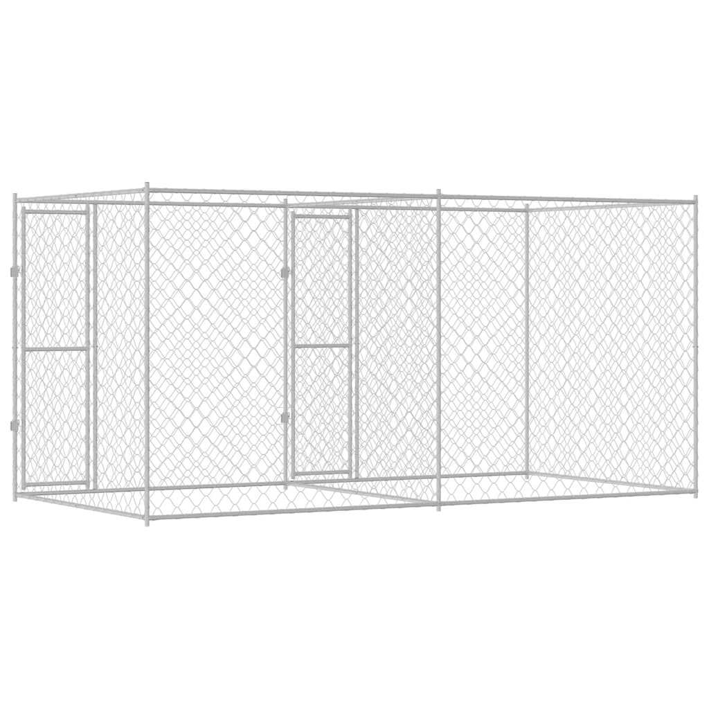 vidaXL Klatka dla psa Srebrny 400 x 200 x 200 cm Stal Galwanizowana