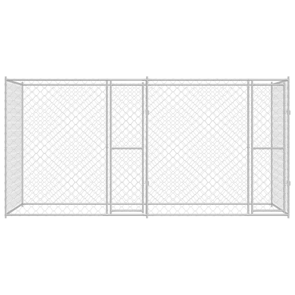 vidaXL Klatka dla psa Srebrny 400 x 200 x 200 cm Stal Galwanizowana