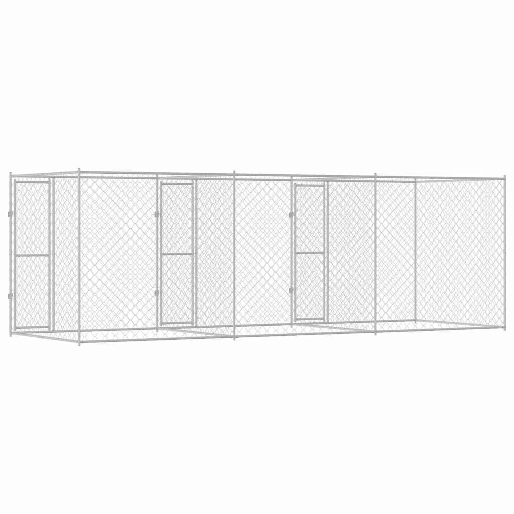 vidaXL Klatka dla psa Srebrny 600 x 200 x 200 cm Stal Galwanizowana