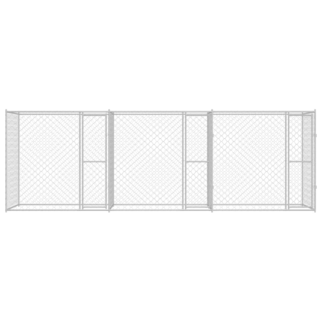 vidaXL Klatka dla psa Srebrny 600 x 200 x 200 cm Stal Galwanizowana