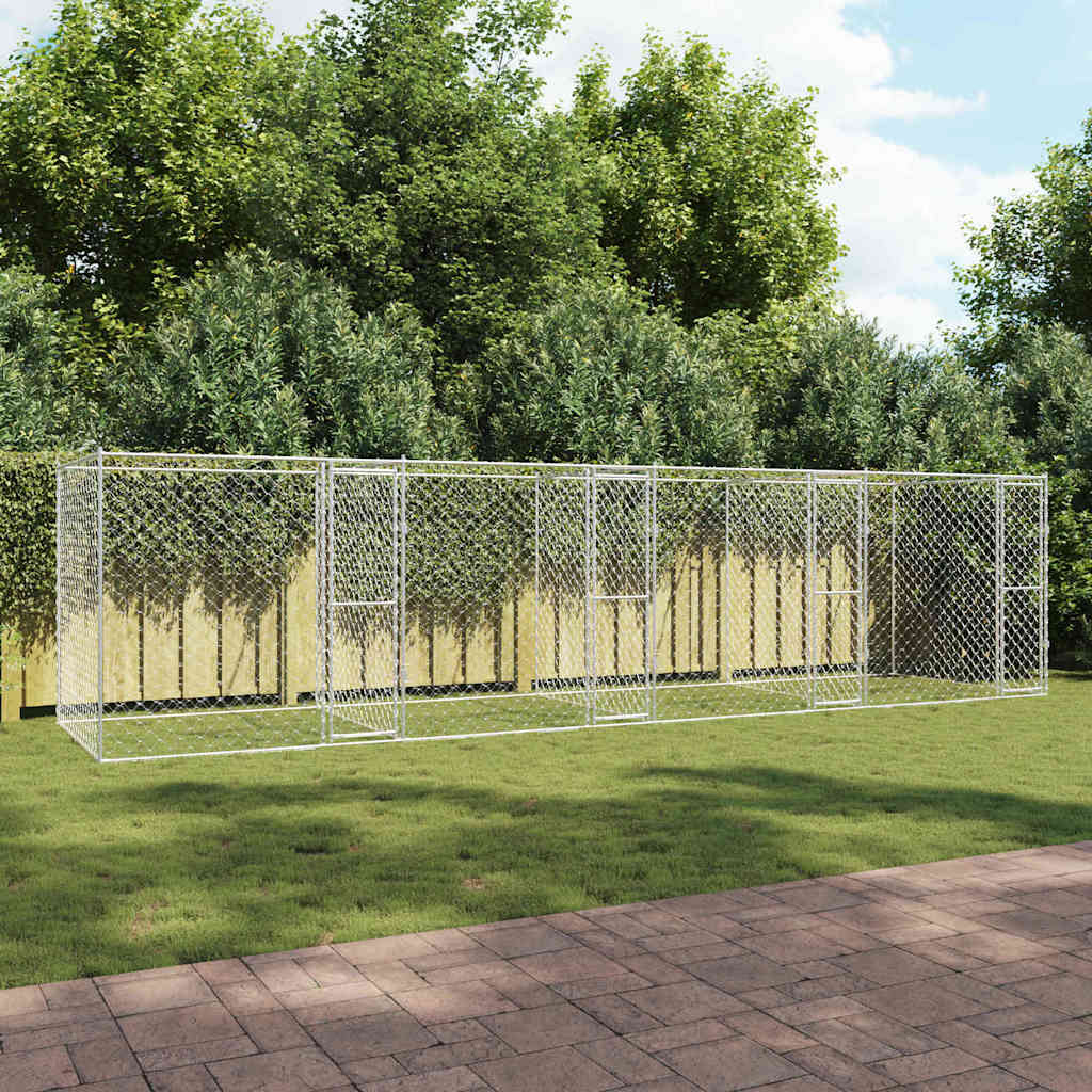 vidaXL Klatka dla psa Srebrny 800 x 200 x 200 cm Stal Galwanizowana