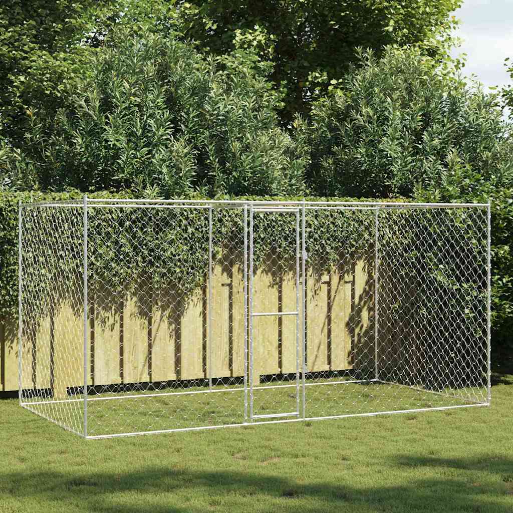 vidaXL Klatka dla psa Srebrny 400 x 200 x 200 cm Stal Galwanizowana