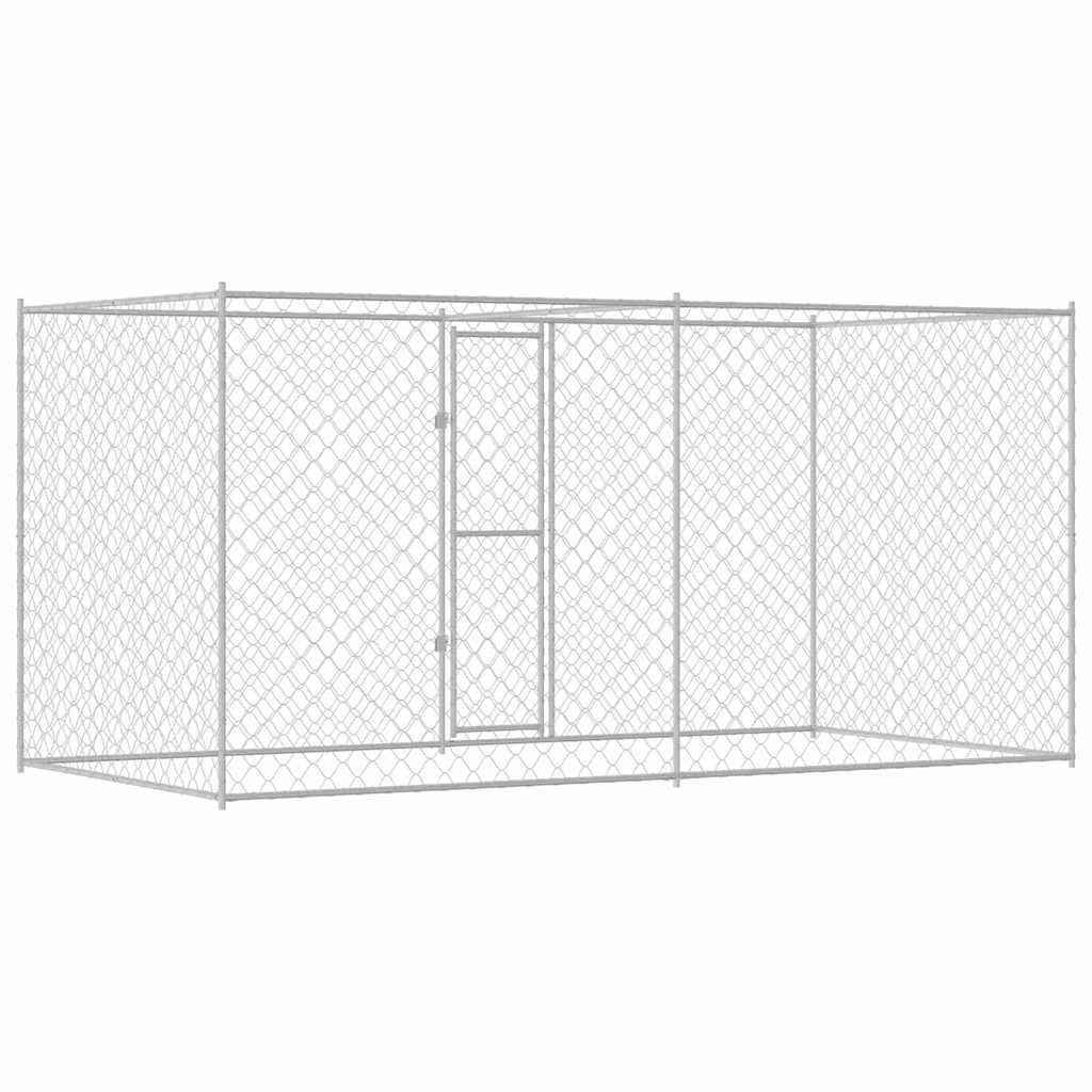vidaXL Klatka dla psa Srebrny 400 x 200 x 200 cm Stal Galwanizowana