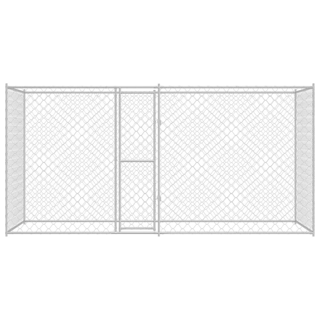 vidaXL Klatka dla psa Srebrny 400 x 200 x 200 cm Stal Galwanizowana