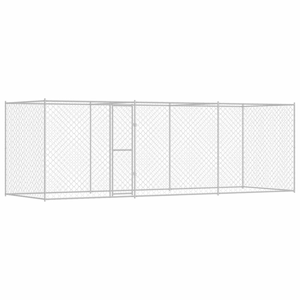 vidaXL Klatka dla psa Srebrny 600 x 200 x 200 cm Stal Galwanizowana
