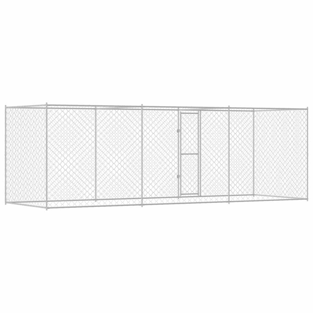 vidaXL Klatka dla psa Srebrny 600 x 200 x 200 cm Stal Galwanizowana