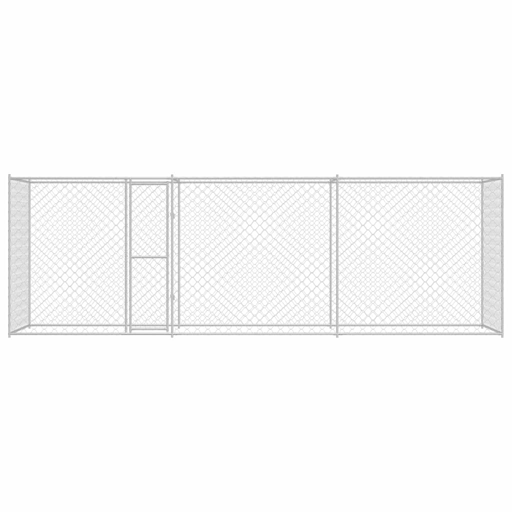 vidaXL Klatka dla psa Srebrny 600 x 200 x 200 cm Stal Galwanizowana