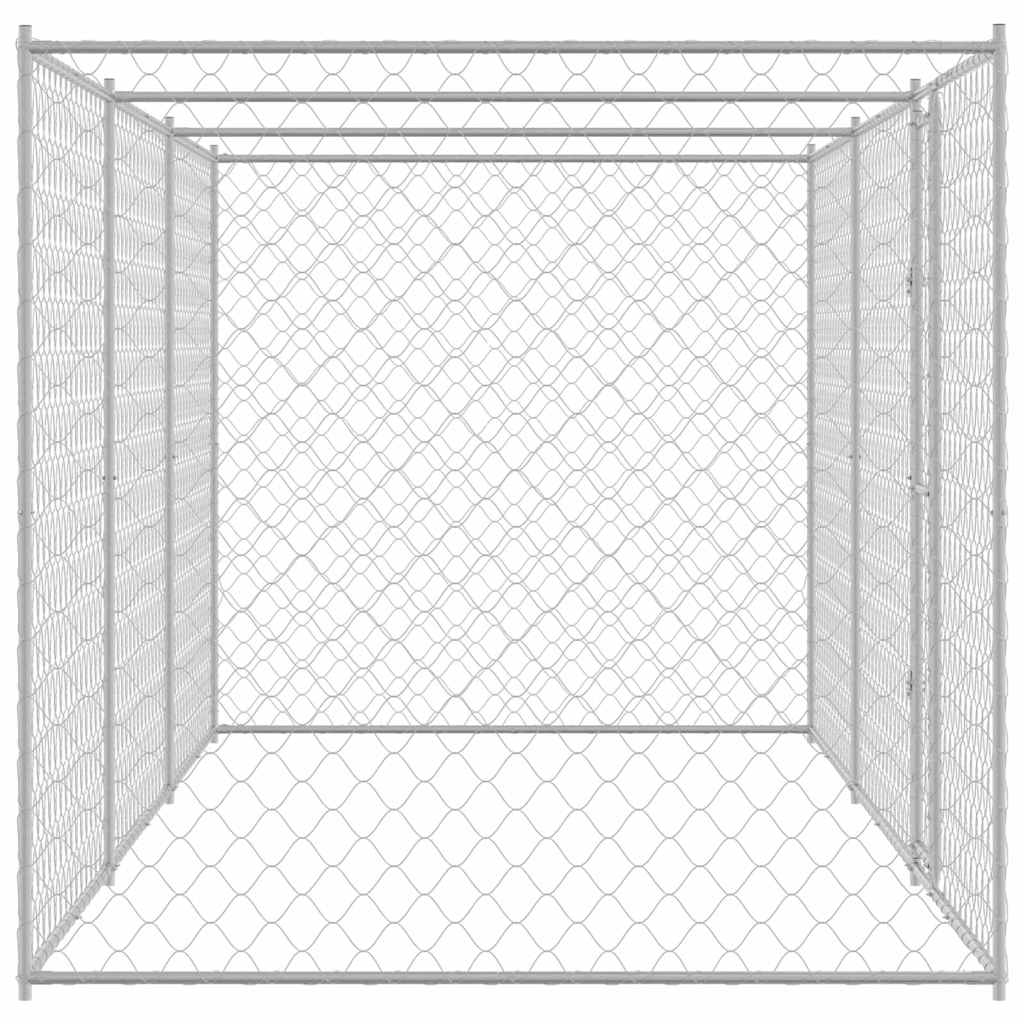 vidaXL Klatka dla psa Srebrny 600 x 200 x 200 cm Stal Galwanizowana