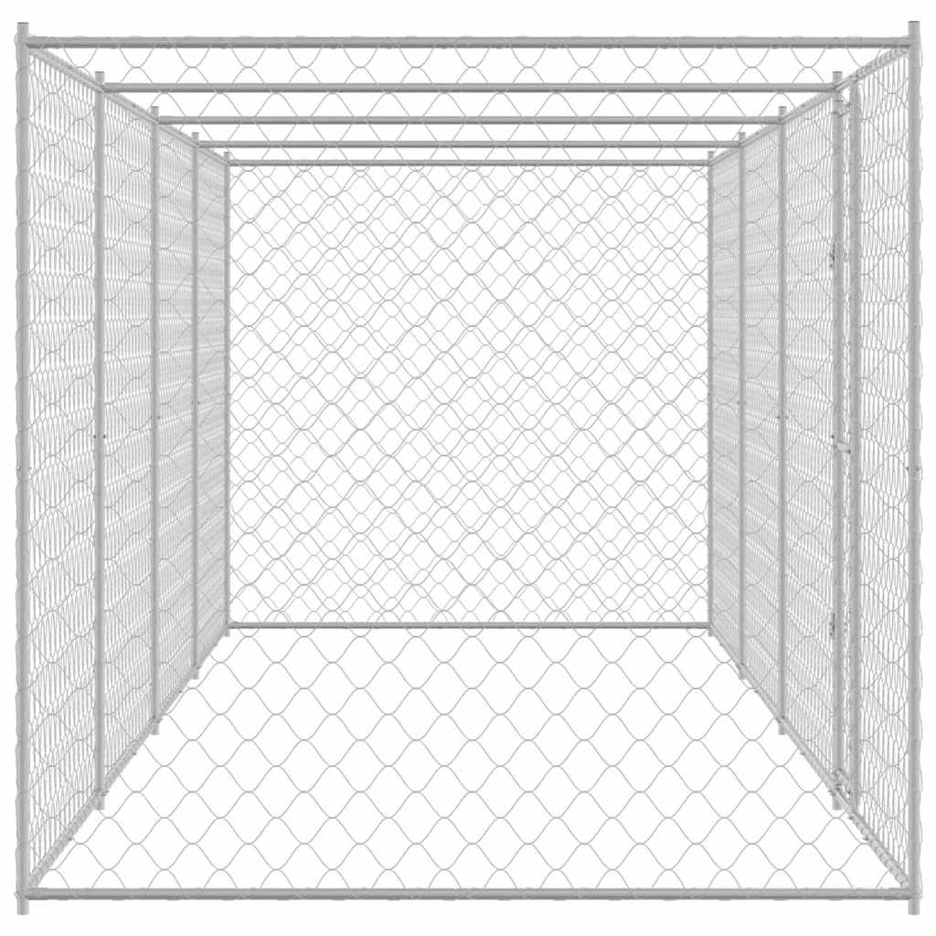 vidaXL Klatka dla psa Srebrny 800 x 200 x 200 cm Stal Galwanizowana
