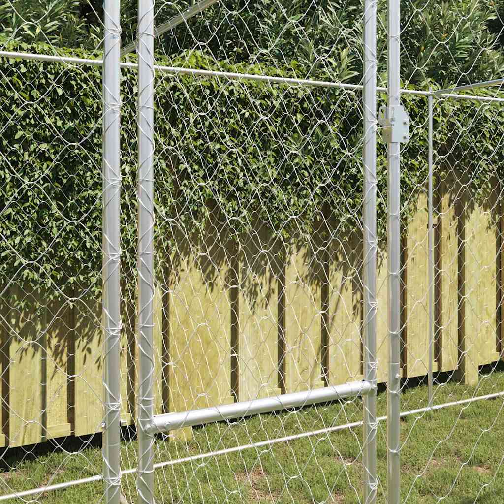 vidaXL Klatka dla psa Srebrny 600 x 200 x 200 cm Stal Galwanizowana
