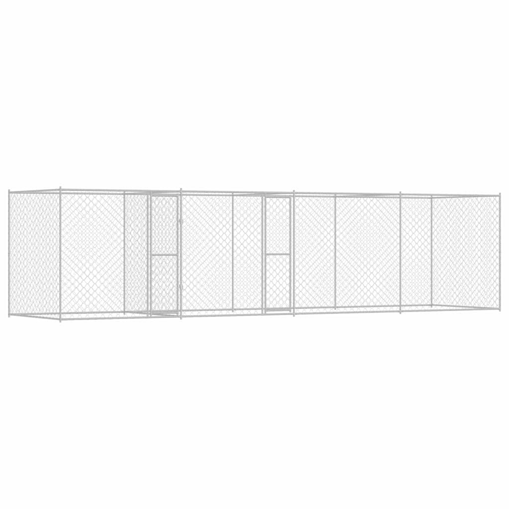 vidaXL Klatka dla psa Srebrny 600 x 200 x 200 cm Stal Galwanizowana