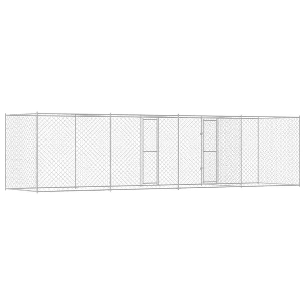 vidaXL Klatka dla psa Srebrny 600 x 200 x 200 cm Stal Galwanizowana