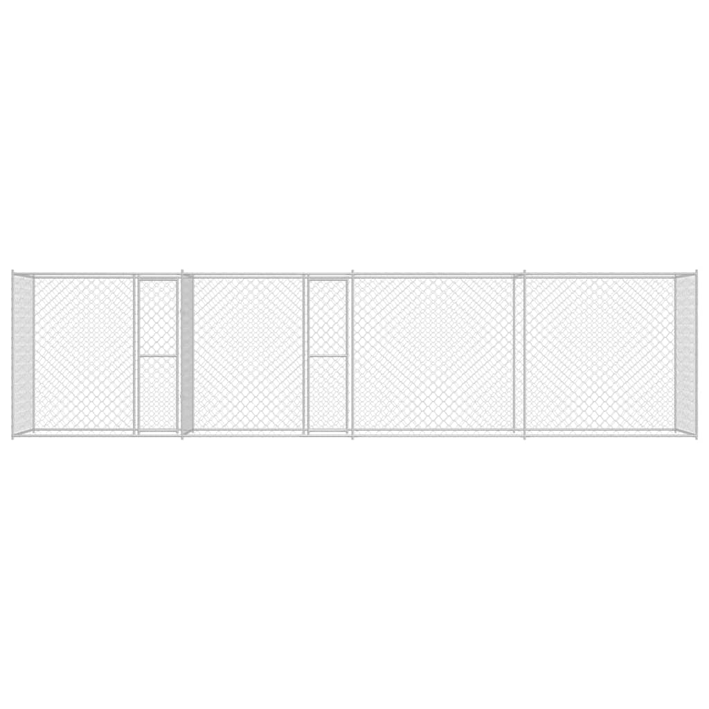 vidaXL Klatka dla psa Srebrny 600 x 200 x 200 cm Stal Galwanizowana