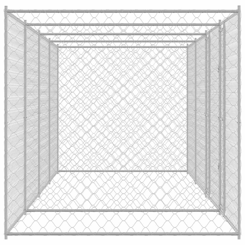 vidaXL Klatka dla psa Srebrny 600 x 200 x 200 cm Stal Galwanizowana