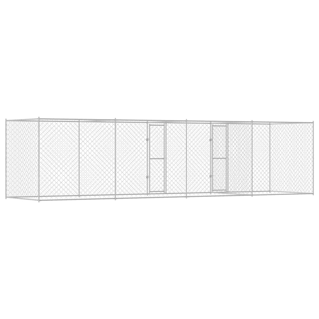 vidaXL Klatka dla psa Srebrny 800 x 200 x 200 cm Stal Galwanizowana