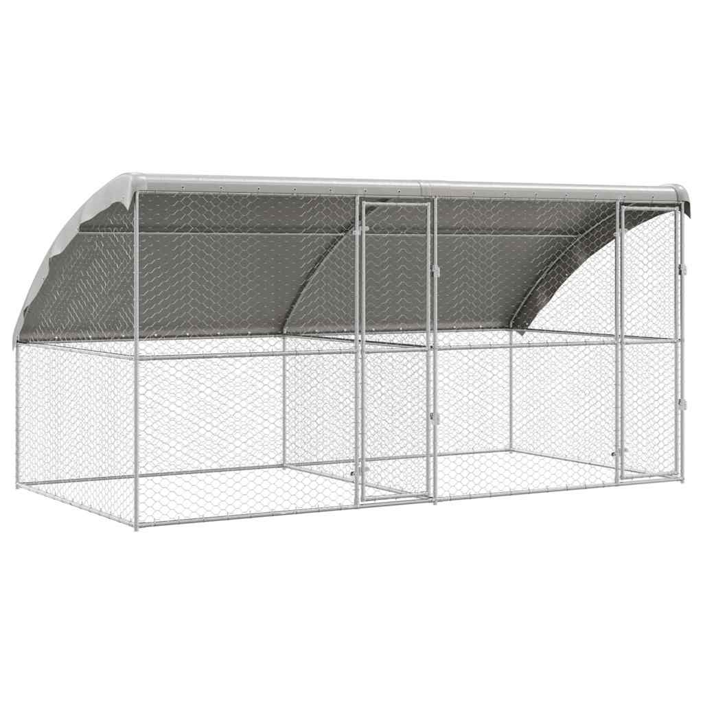vidaXL Kenel dla Psów 2 pcs Srebrny 4 x 2 x 2 m Stal galwanizowana