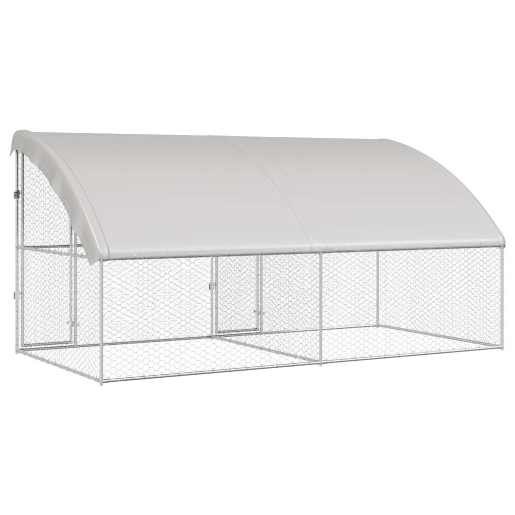 vidaXL Kenel dla Psów 2 pcs Srebrny 4 x 2 x 2 m Stal galwanizowana