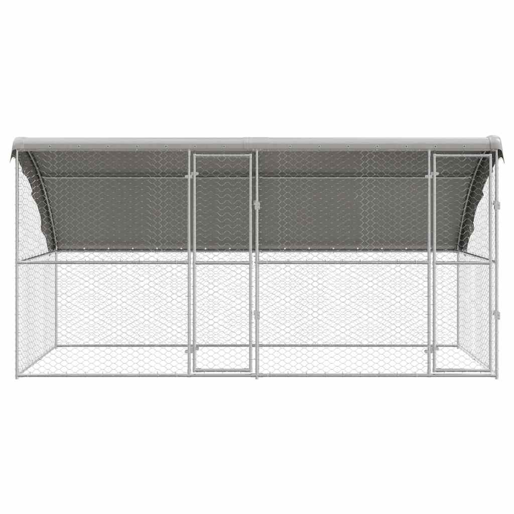 vidaXL Kenel dla Psów 2 pcs Srebrny 4 x 2 x 2 m Stal galwanizowana