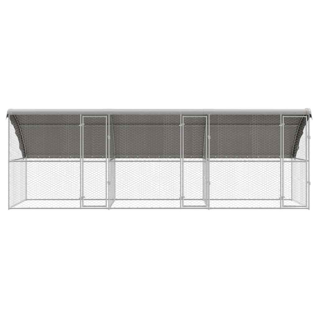 vidaXL Kenel dla Psów 3 pcs Srebrny 6 x 2 x 2 m Stal galwanizowana