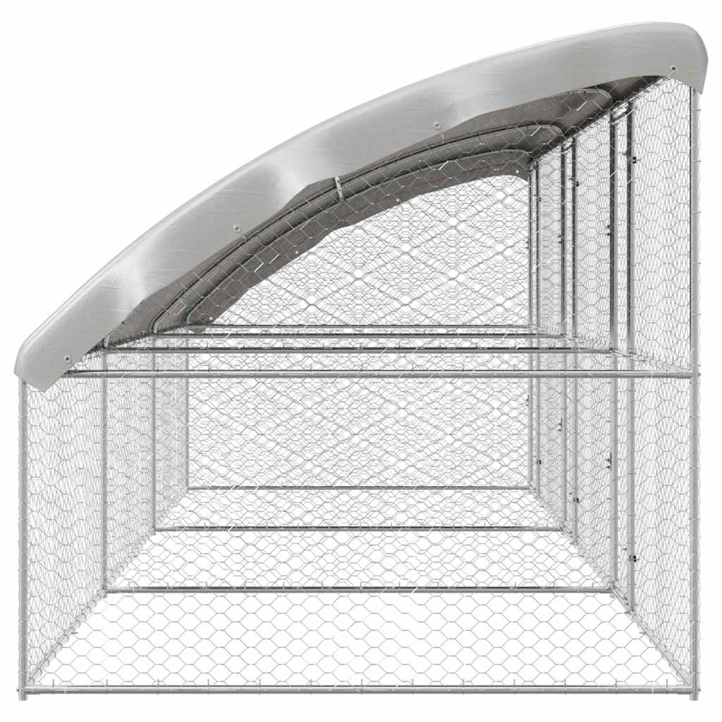 vidaXL Kenel dla Psów 3 pcs Srebrny 6 x 2 x 2 m Stal galwanizowana