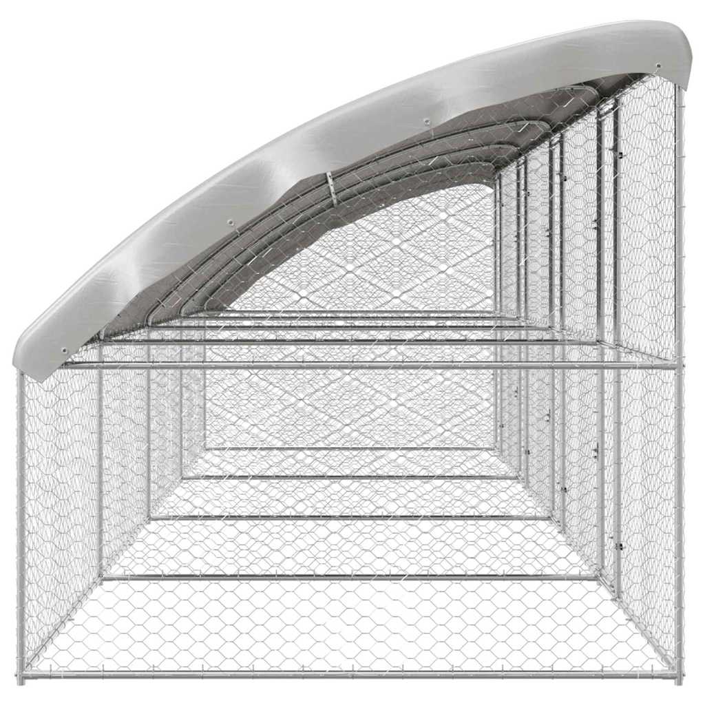 vidaXL Kenel dla Psów 4 pcs Srebrny 8 x 2 x 2 m Stal galwanizowana