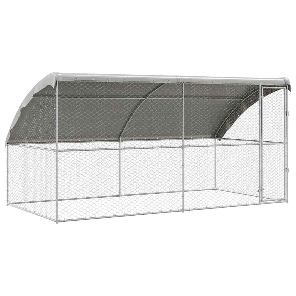 vidaXL Kenel dla Psów 2 pcs Srebrny 4 x 2 x 2 m Stal galwanizowana