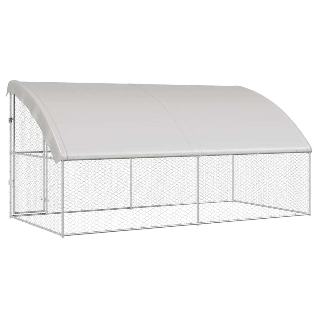 vidaXL Kenel dla Psów 2 pcs Srebrny 4 x 2 x 2 m Stal galwanizowana