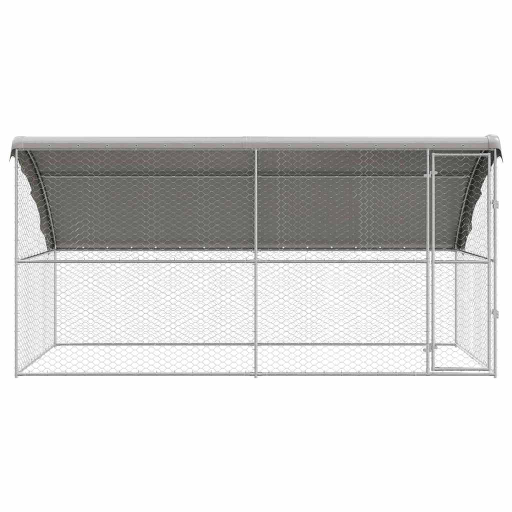 vidaXL Kenel dla Psów 2 pcs Srebrny 4 x 2 x 2 m Stal galwanizowana