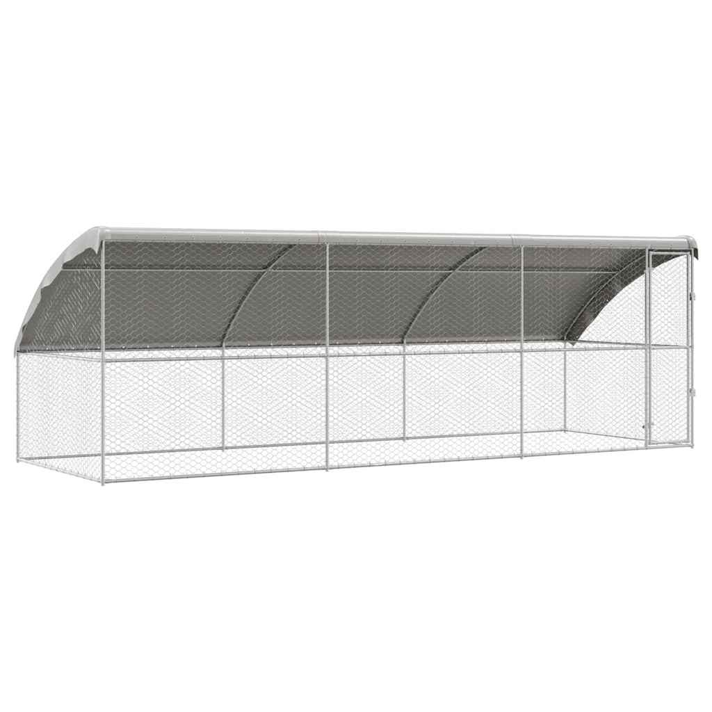 vidaXL Kenel dla Psów 3 pcs Srebrny 6 x 2 x 2 m Stal galwanizowana