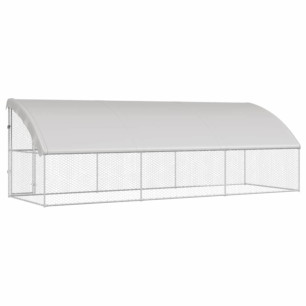 vidaXL Kenel dla Psów 3 pcs Srebrny 6 x 2 x 2 m Stal galwanizowana