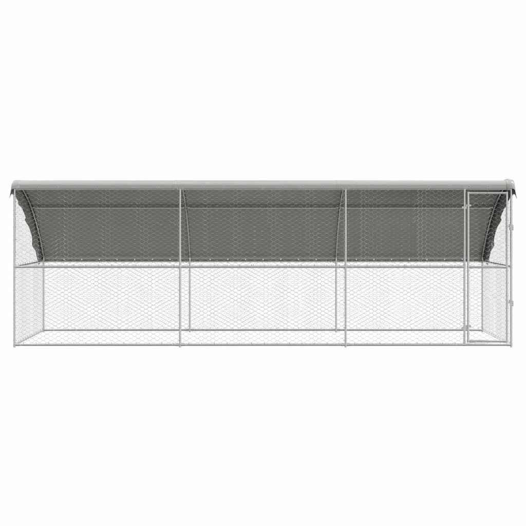 vidaXL Kenel dla Psów 3 pcs Srebrny 6 x 2 x 2 m Stal galwanizowana