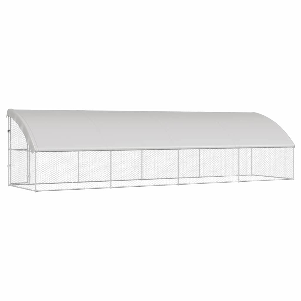 vidaXL Kenel dla Psów 4 pcs Srebrny 8 x 2 x 2 m Stal galwanizowana