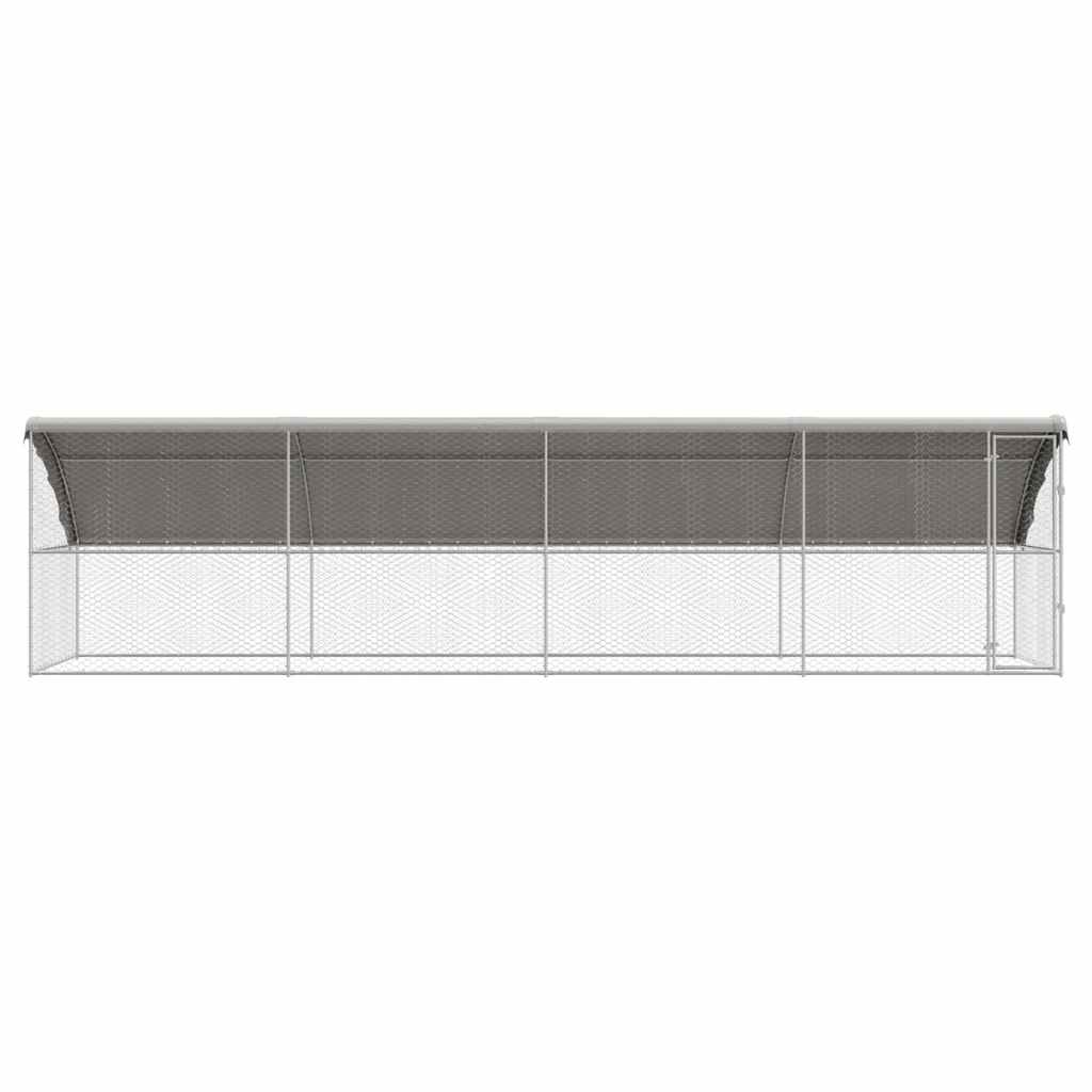 vidaXL Kenel dla Psów 4 pcs Srebrny 8 x 2 x 2 m Stal galwanizowana