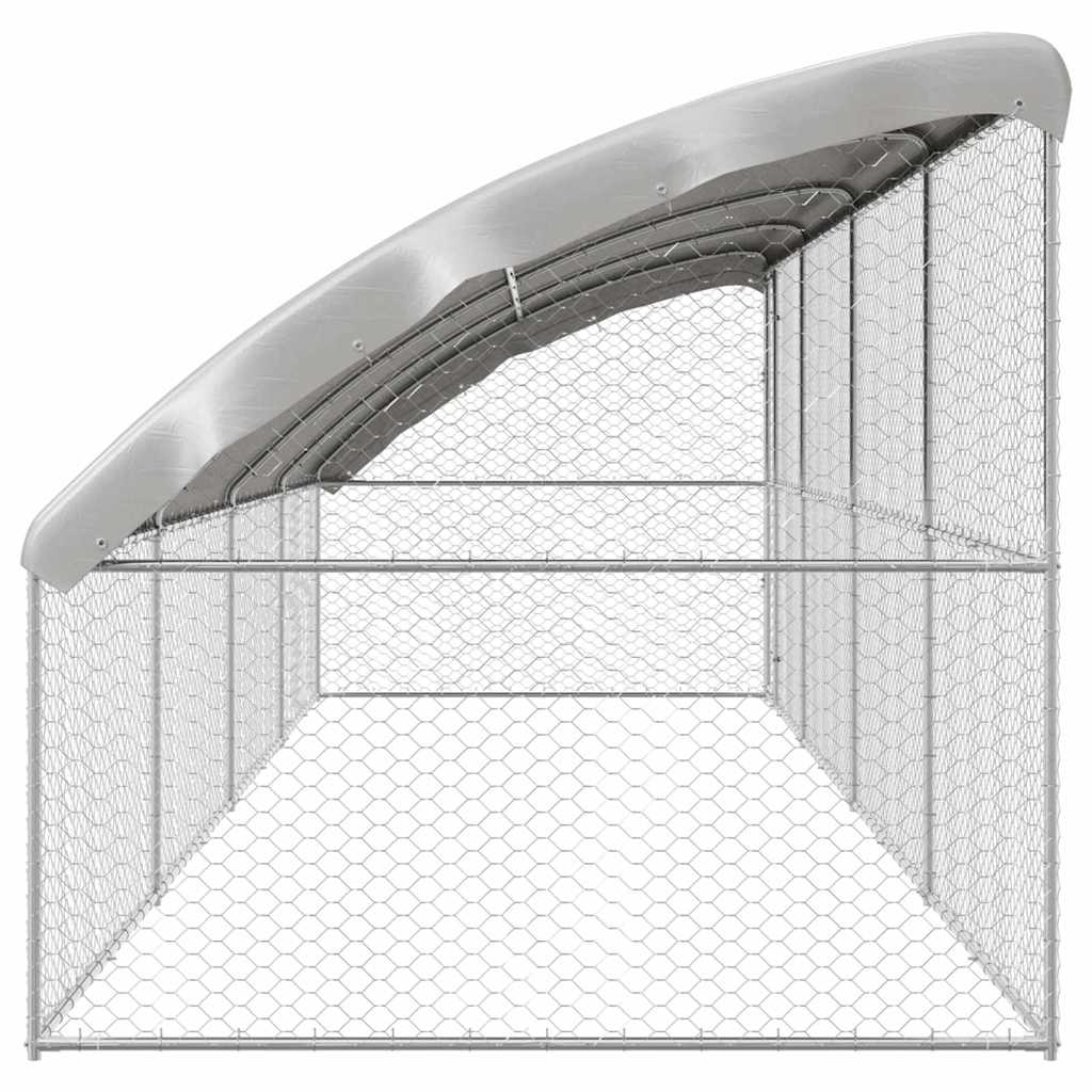 vidaXL Kenel dla Psów 4 pcs Srebrny 8 x 2 x 2 m Stal galwanizowana