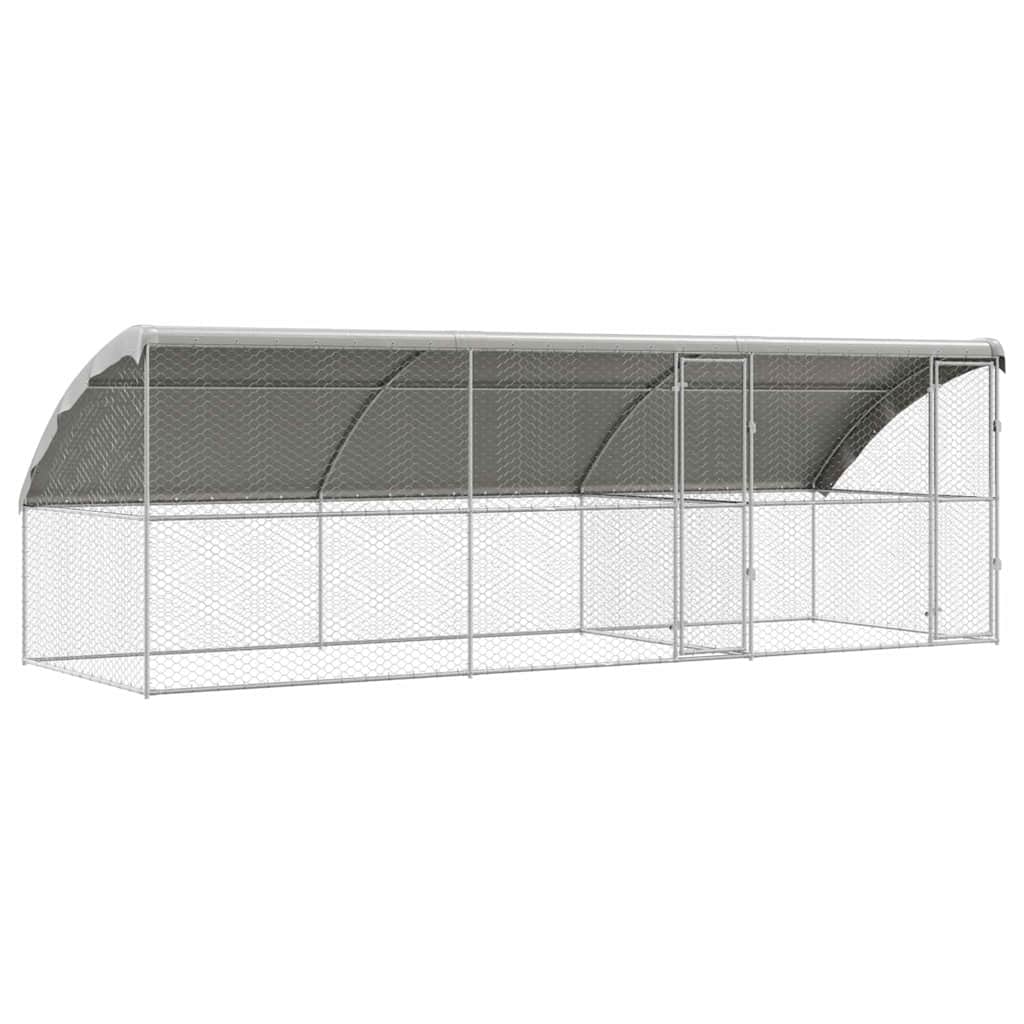 vidaXL Kenel dla Psów 3 pcs Srebrny 6 x 2 x 2 m Stal galwanizowana