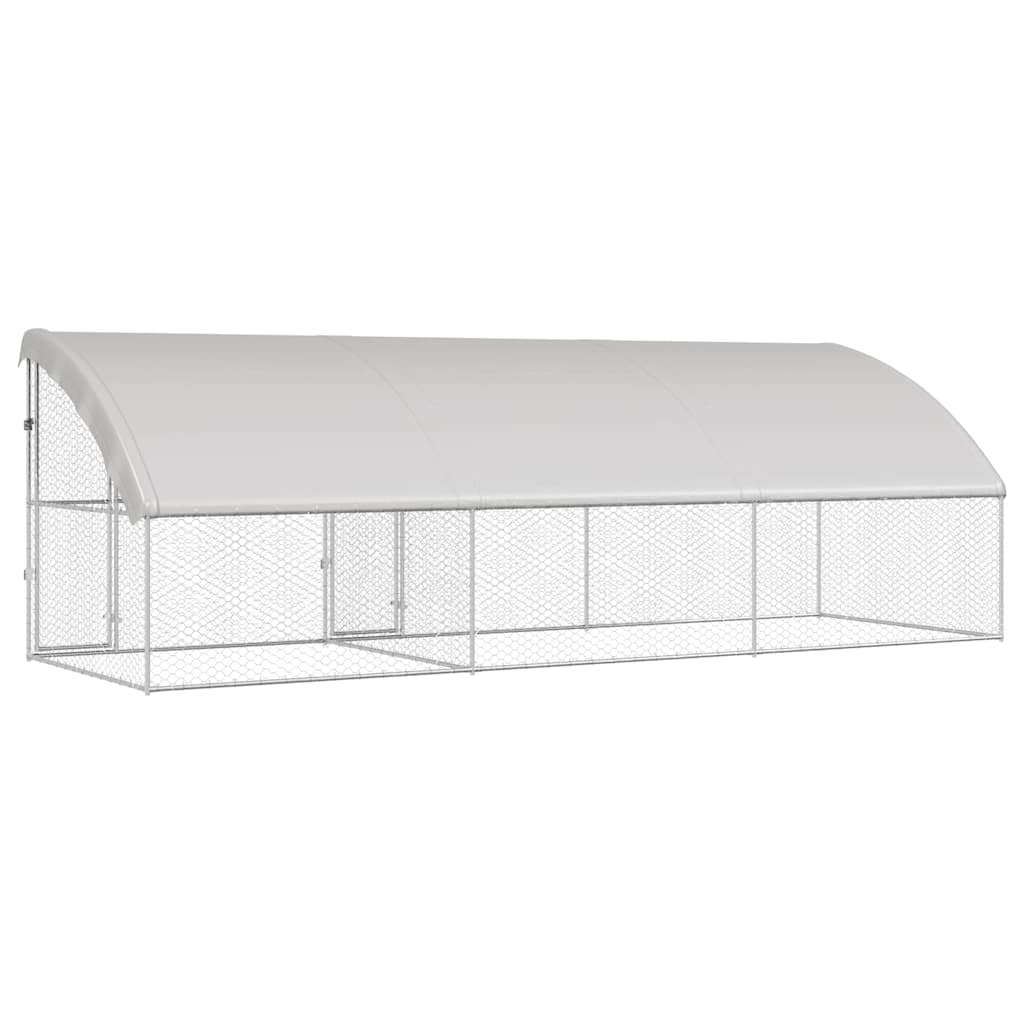 vidaXL Kenel dla Psów 3 pcs Srebrny 6 x 2 x 2 m Stal galwanizowana