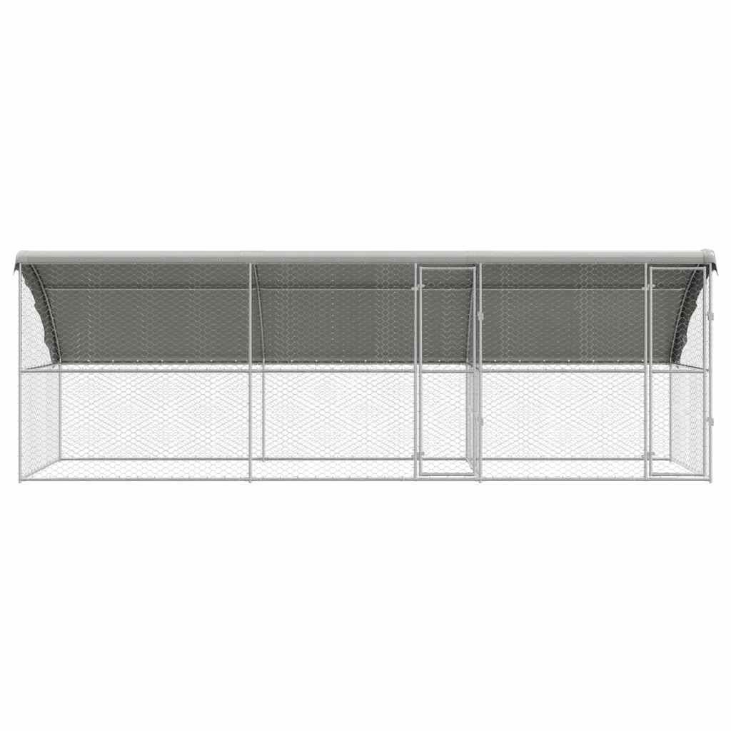 vidaXL Kenel dla Psów 3 pcs Srebrny 6 x 2 x 2 m Stal galwanizowana