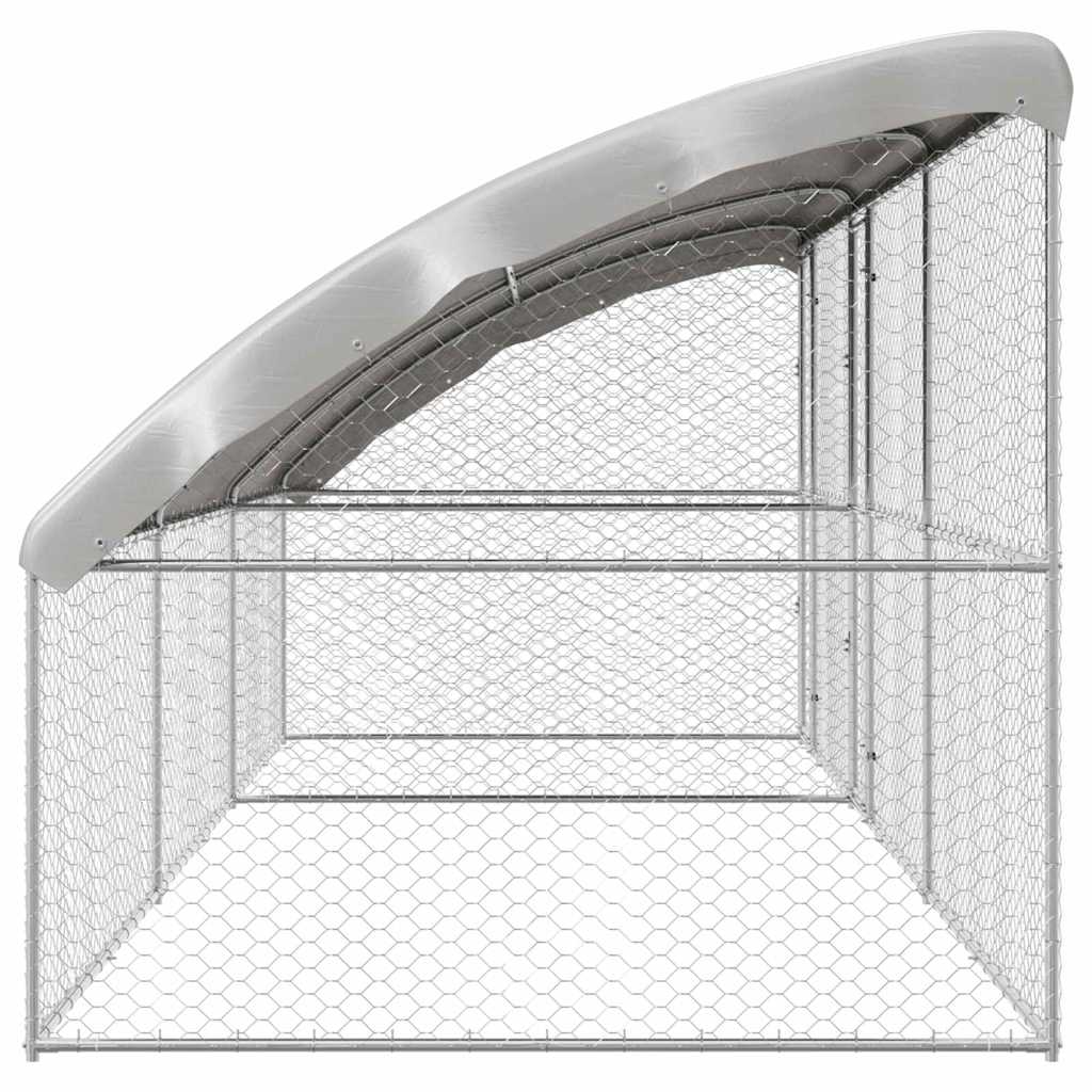 vidaXL Kenel dla Psów 3 pcs Srebrny 6 x 2 x 2 m Stal galwanizowana