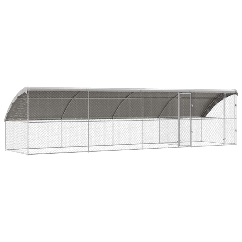 vidaXL Kenel dla Psów 4 pcs Srebrny 8 x 2 x 2 m Stal galwanizowana