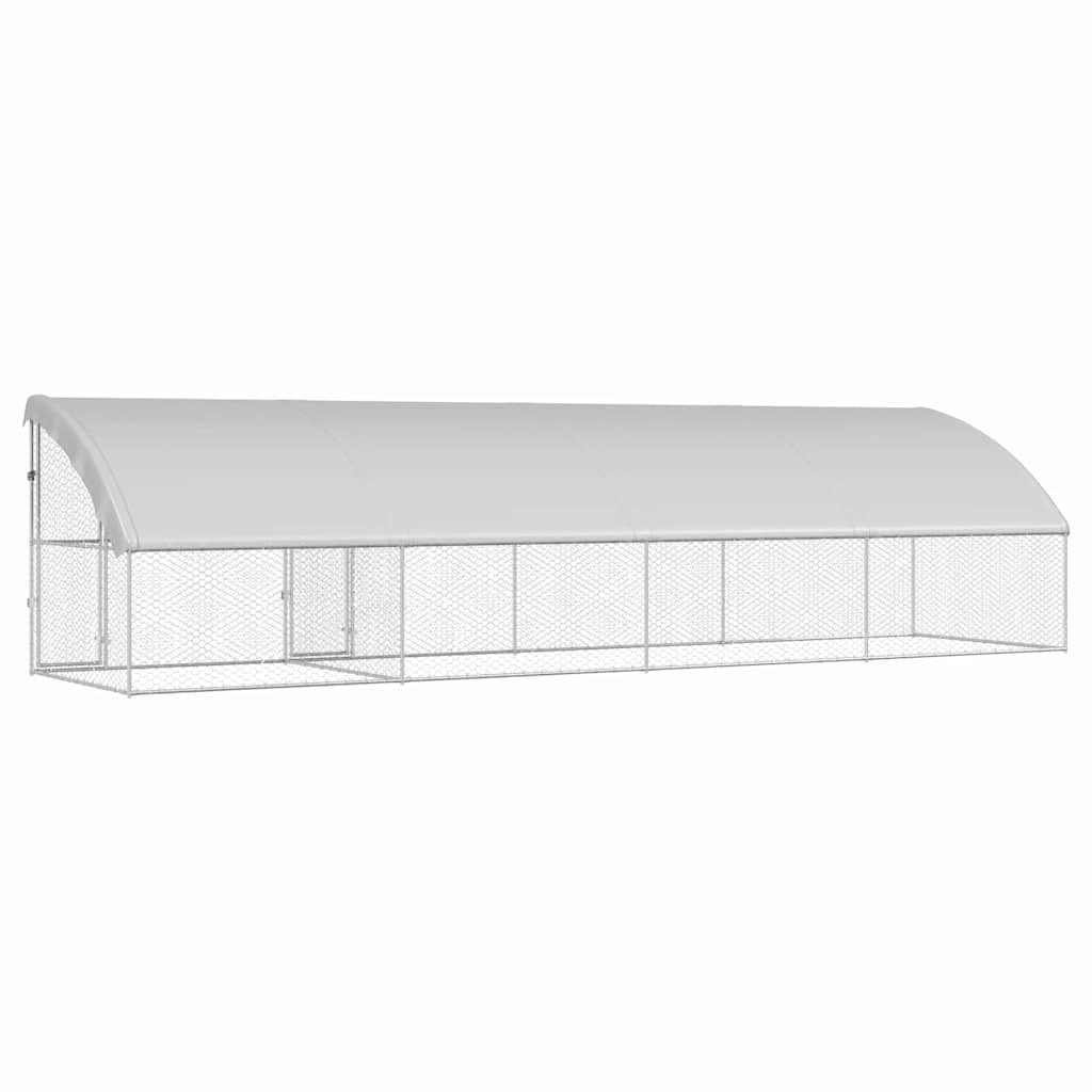 vidaXL Kenel dla Psów 4 pcs Srebrny 8 x 2 x 2 m Stal galwanizowana